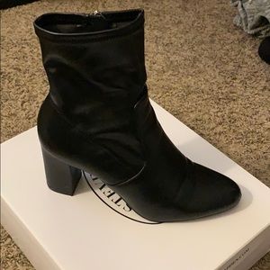 Steve Madden Faux Leather Sock Booties